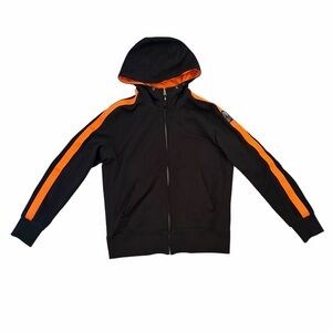 Parajumpers Fleece Jacket Hoodie Mens Large Black Orange